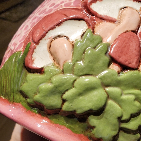 Vintage pink ceramic mushroom canisters jars - Picture 12 of 14